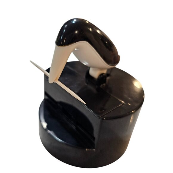 Penguin Bird Toothpick Dispenser Holder Vintage Mechanical Plastic Novelty MCM - Picture 1 of 8